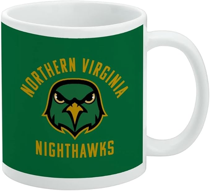 Northern Virginia Community College Nighthawks Logo Ceramic Coffee Mug, Novelty Gift Mugs for Coffee, Tea and Hot Drinks, 11oz, White