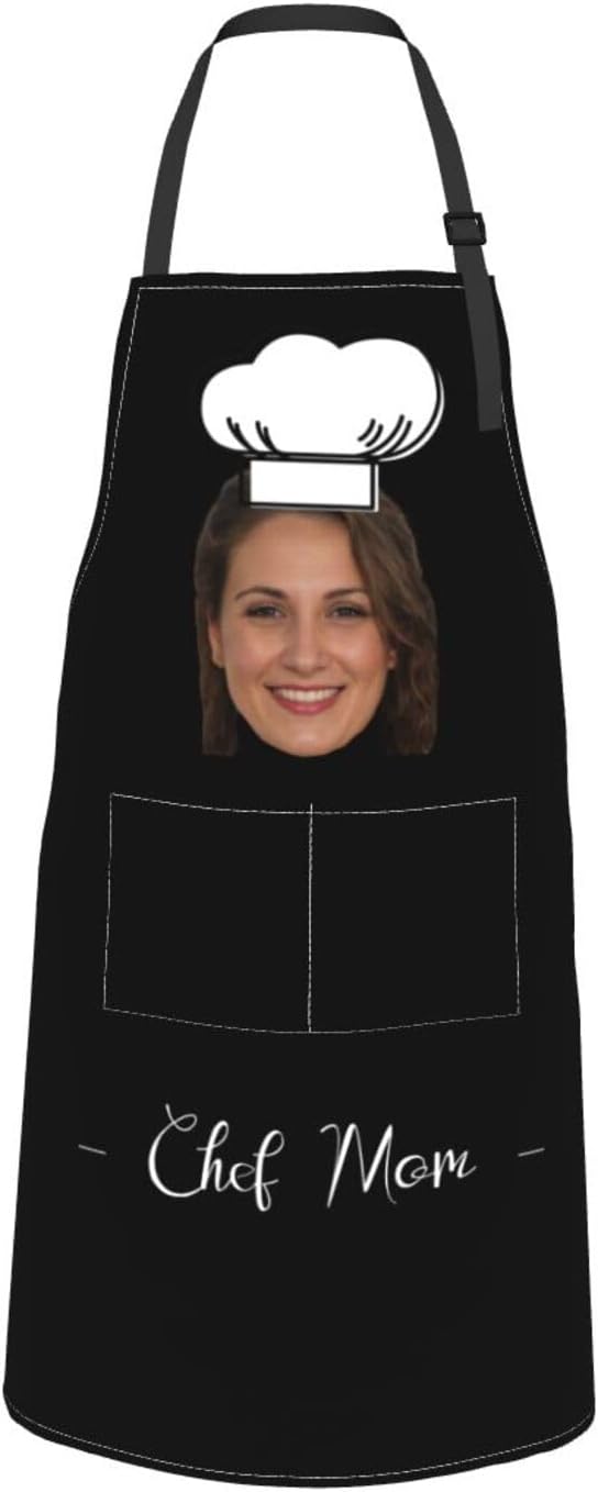 Custom Dog Face Apron for Men Women, Personalized Photo Bib Apron with Pockets, Customized Chef Aprons