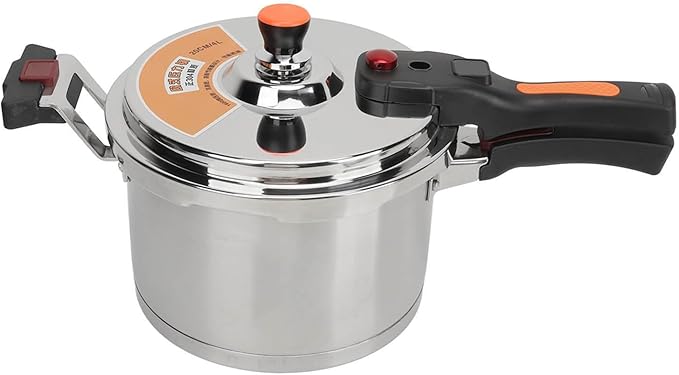 Pressure Cooker Stainless Steel Pressure Canner 80kpa Fast Cooking Safe with Safety Valve for Induction Gas Electric Stove (4L)
