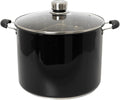 Lehman's 21.5-Quart Water Bath Canner with Pressure Gauge, Durable Stainless Steel Stockpot for Home Canning and Preserving, Black