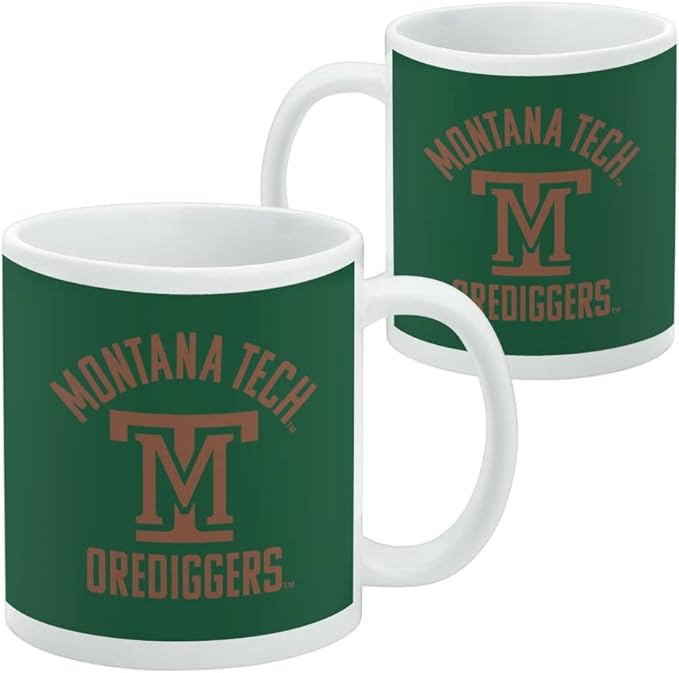 Montana Tech of the University of Montana Orediggers Logo Ceramic Coffee Mug, Novelty Gift Mugs for Coffee, Tea and Hot Drinks, 11oz, White