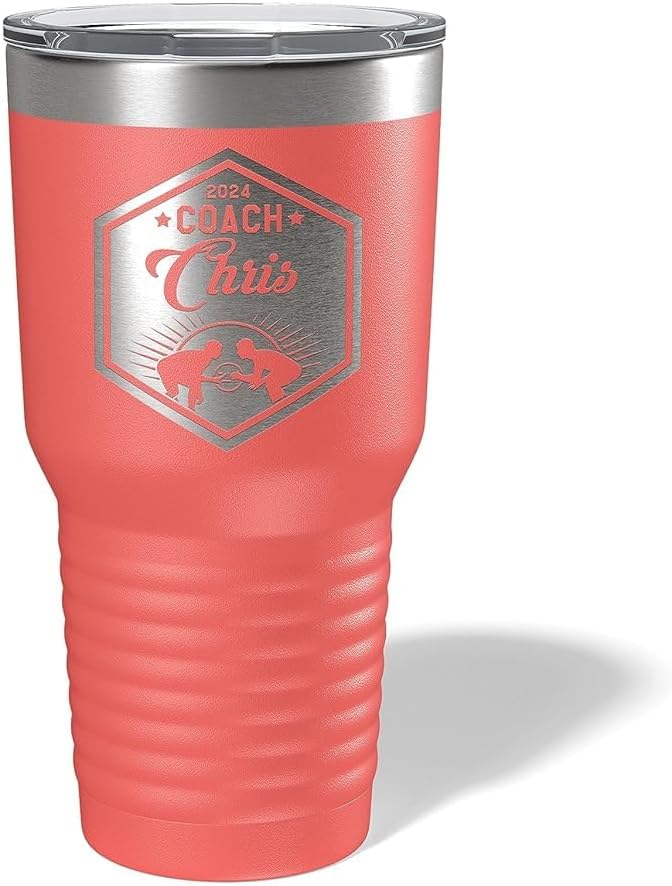 Wrestling Coach gifts, Tumbler, Coach tumbler, Wrestling gifts, Coach Beer glass, Coach gift, Coach gifts, Wrestling Coach (Wrestling Hexagon, Coral, Wrestling Hexagon 30oz Black)
