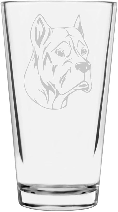 Alano Espanol (Spanish Bulldog) Dog Themed Etched All Purpose 16oz Pint Glass