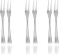 JASHII 18/10 Stainless Steel 6 Piece Mirror Polished Silver Steak Fruit Fork Silverware Server Utensil Set 14CM