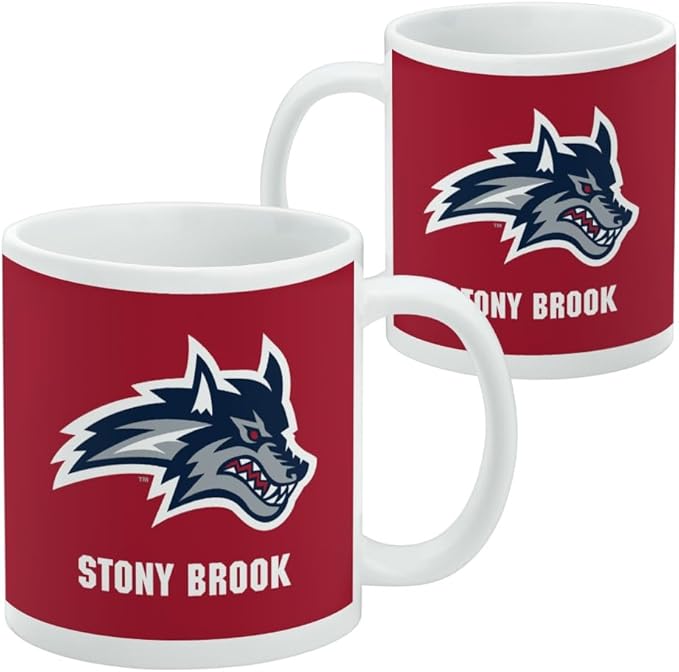 Stony Brook University Seawolves Logo Ceramic Coffee Mug, Novelty Gift Mugs for Coffee, Tea and Hot Drinks, 11oz, White
