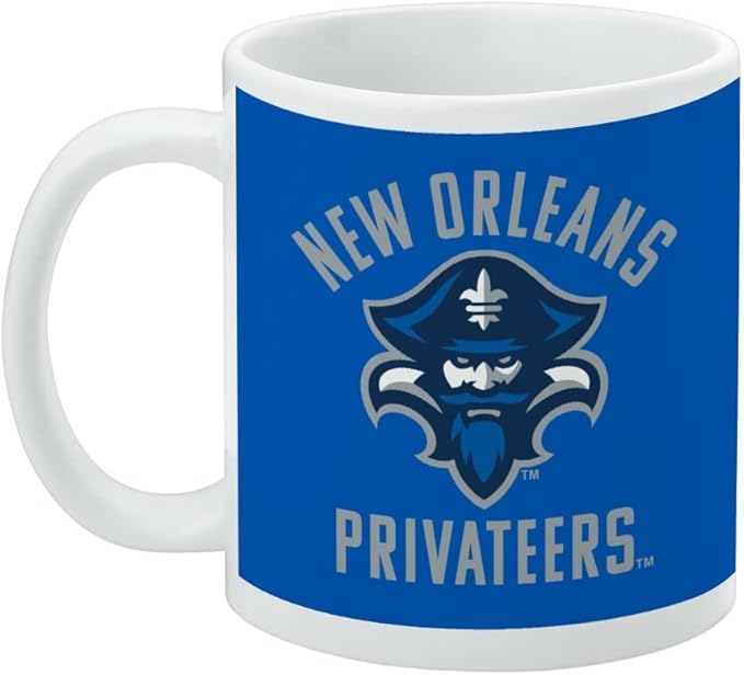 The University of New Orleans Privateers Logo Ceramic Coffee Mug, Novelty Gift Mugs for Coffee, Tea and Hot Drinks, 11oz, White