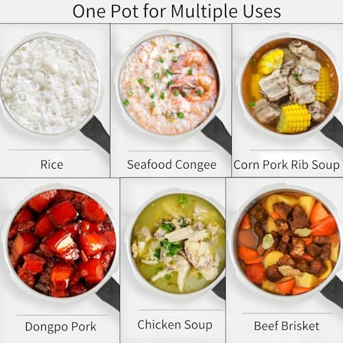 Mumusuki Pressure Cooker, 18cm Bottom 3 Liter Stovetop Aluminium Alloy Cookware Soup Meats Pot Mini Canning Cooker Pot Stove Top Fast Cooking