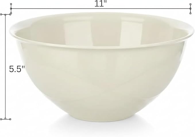 Tribello Large Mixing bowls 5-Quart 169oz - Plastic Salad/Mixing/Serving Bowl 1 pack