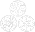 Silicone Trivet Mat - Non-Slip & Heat Resistant Kitchen Pads for Countertops & Table - Trivets for Hot Dishes & Cookware - Pot Holder for Pots & Pans - White, Set of 3