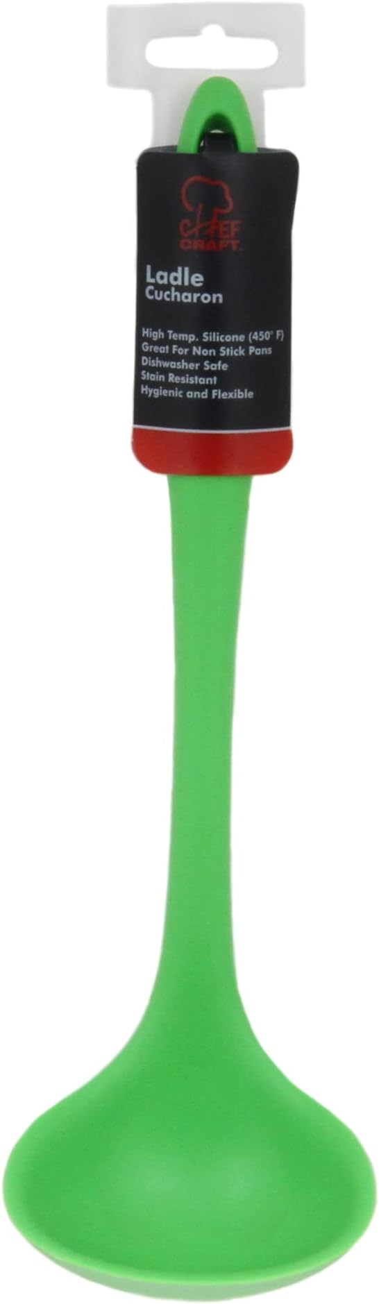 Chef Craft Premium Silicone Cooking Ladle, 11.25 inch, Green