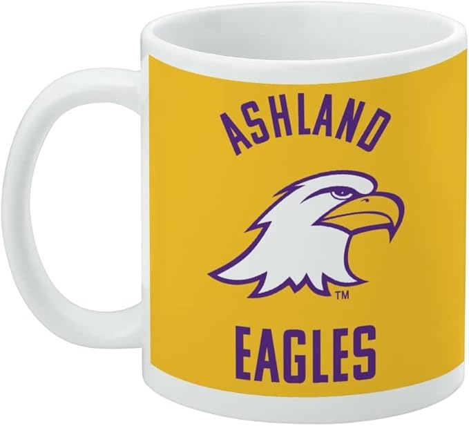 Ashland University Eagles Logo Ceramic Coffee Mug, Novelty Gift Mugs for Coffee, Tea and Hot Drinks, 11oz, White
