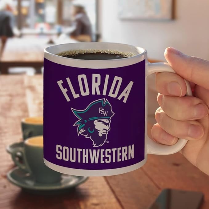 Florida Southwestern State College Buccaneers Logo Ceramic Coffee Mug, Novelty Gift Mugs for Coffee, Tea and Hot Drinks, 11oz, White