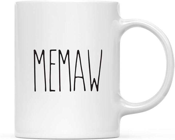 Andaz Press Simple Rustic Farmhouse Kitchen Decor 11Oz. Ceramic Coffee Tea Mug Gift, Memaw, 1-Pack, Birthday Christmas Ideas For Family, Friends Memaw Gifts Memaw Cup Memaw Mug Gifts For Memaw