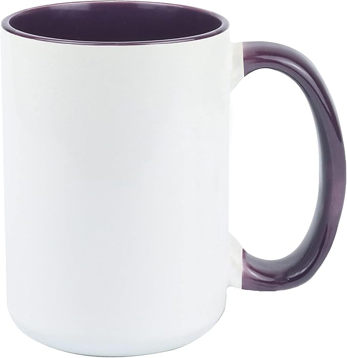 Ceramic 15oz Sublimation Coffee Mug, Purple, Case of 24