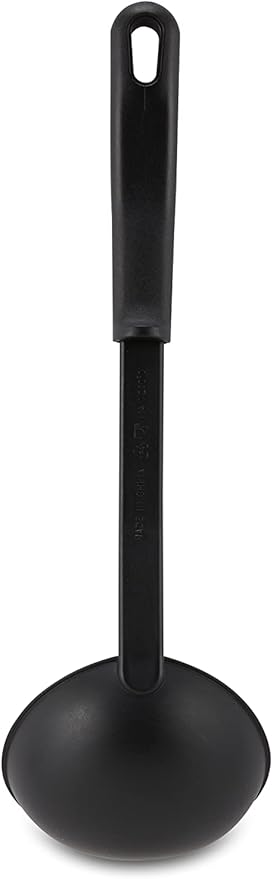 AME D'ESSENCE 4 oz Ladle 11 5/8 inch Black Nylon 410ºF Heat Resistant Soup Ladle with Ergonomic Handle Perfect for Stirring and Serving Soup Kitchen Gadgets for Serving