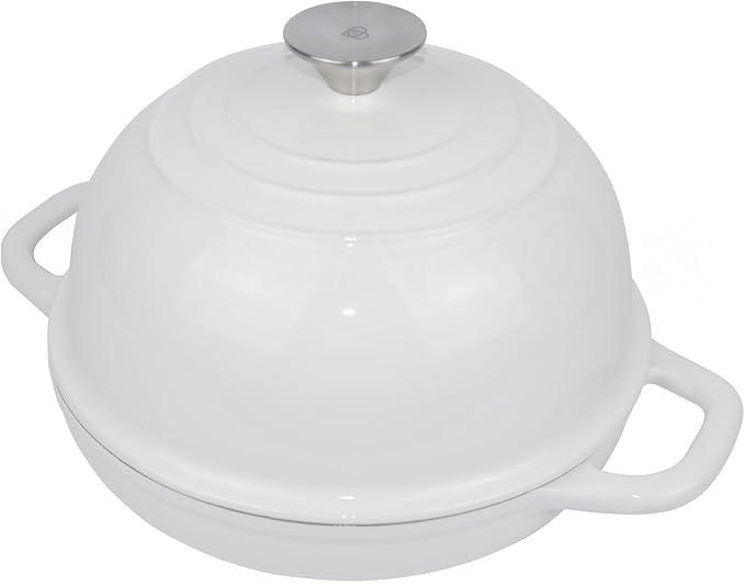 Dutch Oven for Bread Baking Bread Oven for Sourdough Bread Baking, Enameled Cast Iron Dutch Oven Pot with Lid 5 qt Cast Iron Bread Pan, White