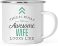 Andaz Press 11oz. Stainless Steel Campfire Coffee Mug Gift, This is What an Awesome Wife Looks Like, 1-Pack, Birthday Gift Ideas Coworker Him Her, Includes Gift Box