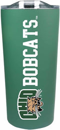 Campus Colors NCAA Stainless Steel Tumbler perfect for Gameday - 18 oz - Double Walled - Keeps Drinks Perfectly Insulated (Ohio Bobcats - Green)