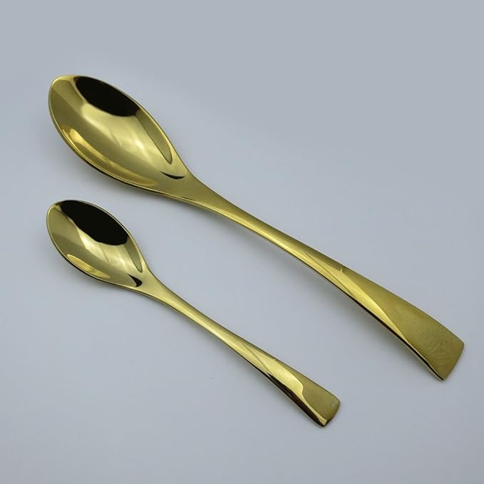 Luxury 4-Piece 18/10 Stainless Steel Flatware Set, Mirror Polishing Gold