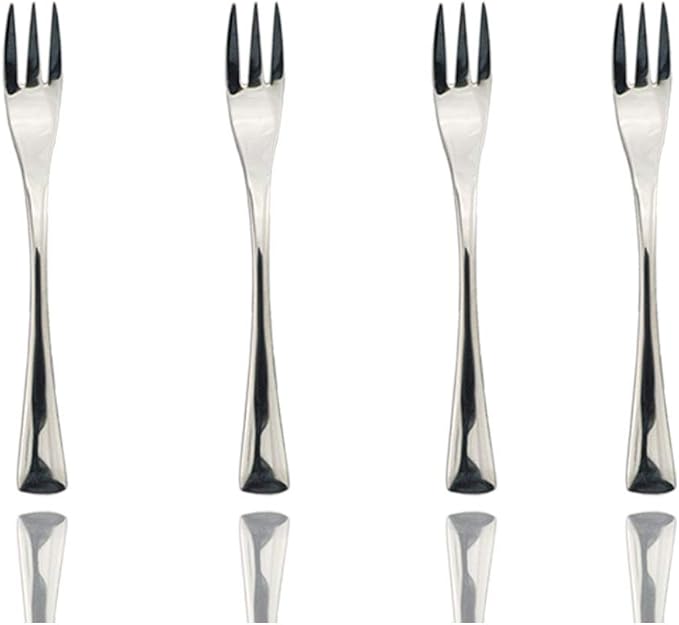 JASHII 18/10 Stainless Steel 4 Piece Mirror Polished Silver Cake Fork Pie Fork Silverware Server Utensil Set 15.1CM