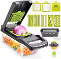 DOSTDR - Vegetable Chopper, Mandoline Slicer, Veggie Chopper, Food Chopper with Container, Vegetable Cutter & Spiralizer for Onion Salad Vegetable Chopper, Fruit Slicer, Shredding, Multi-Function