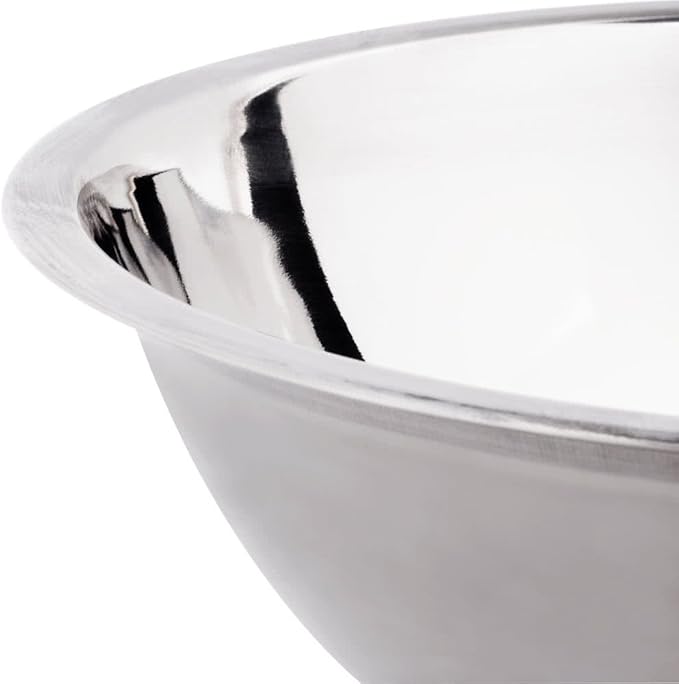 Betolla 5 Quart Stainless Steel Mixing Bowl – Medium Weight Flat Base Prep Bowl with Polished Mirror Finish for Baking, Cooking & Food Prep