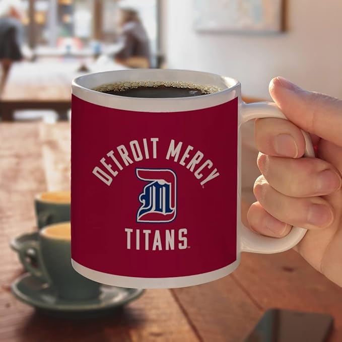 University of Detroit Mercy Titans Logo Ceramic Coffee Mug, Novelty Gift Mugs for Coffee, Tea and Hot Drinks, 11oz, White