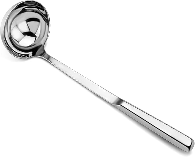 New Star Foodservice 52305 4 oz Hollow Handle Deep Soup Ladle, 13.25", Silver