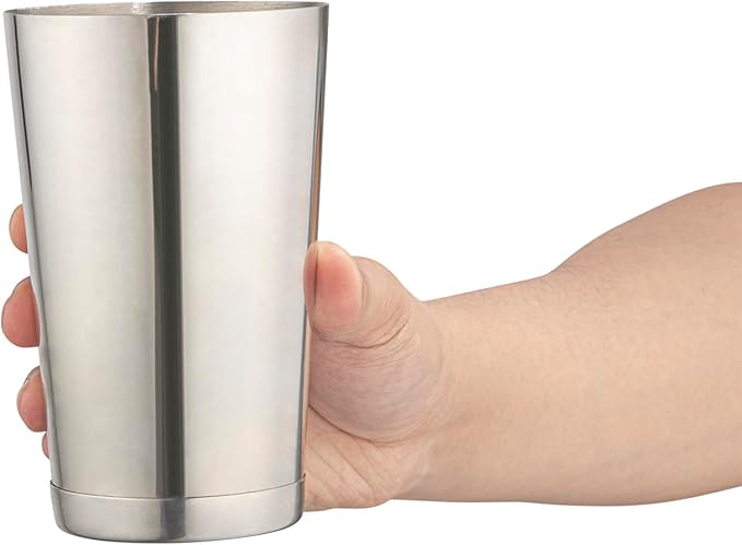 Restaurantware Bar Lux 16 Ounce Boston Shaker 1 Metal Cocktail Shaker - Weighted Bottom No Leak Stainless Steel Martini Drink Mixer Essential Bar Tool For Home Use Or Bartenders