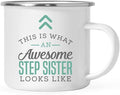 Andaz Press 11oz. Stainless Steel Campfire Coffee Mug, This is What an Awesome Step Sister Looks Like, 1-Pack, Birthday Gift Ideas Coworker Him Her, Includes Gift Box