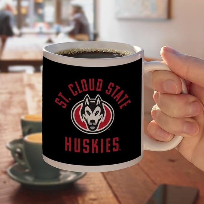 St. Cloud State University Huskies Logo Ceramic Coffee Mug, Novelty Gift Mugs for Coffee, Tea and Hot Drinks, 11oz, White