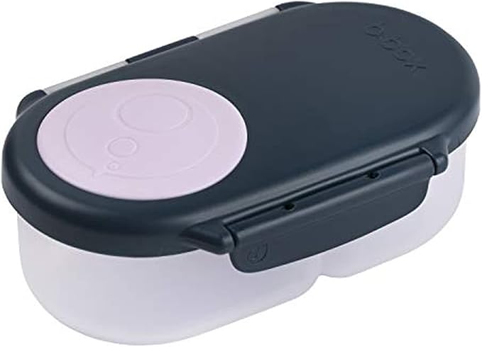b.box Snack Box Reusable Snack Containers with Lids 2 compartments, Bento Box for kids and toddlers, Leakproof Lunch Box, BPA free and Dishwasher Safe Snack Container (Indigo Rose, 1 3/4 Cup)