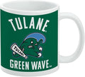 Tulane University Green Wave Ceramic Coffee Mug, Novelty Gift Mugs for Coffee, Tea and Hot Drinks, 11oz, White