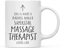Andaz Press Funny 11oz. Ceramic Coffee Tea Mug Gift, This is What a Badass Ninja Superstar Massage Therapist Looks Like, 1-Pack, Birthday Christmas Gift Ideas Coworker