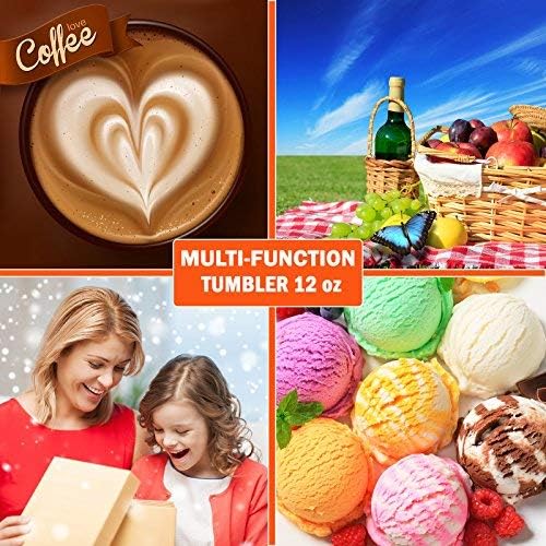 CHILLOUT LIFE 12 oz Stainless Steel Wine Tumbler with Lid - Double Wall Vacuum Insulated Wine Cup Glass Keeping Cold & Hot for Coffee, Champagne, Cocktails, Ice Cream - Colorful Rainbow