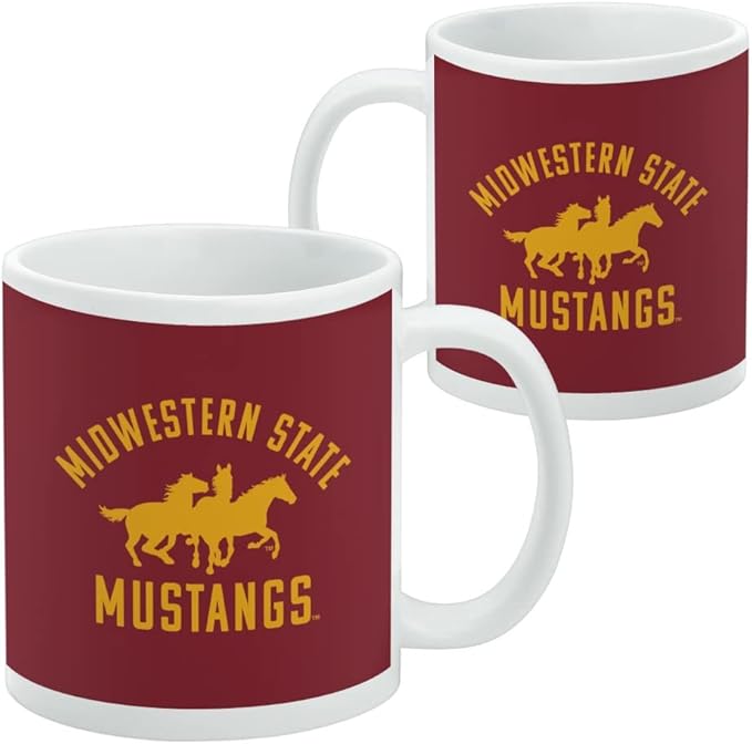 Midwestern Sate Mustangs Ceramic Coffee Mug, Novelty Gift Mugs for Coffee, Tea and Hot Drinks, 11oz, White