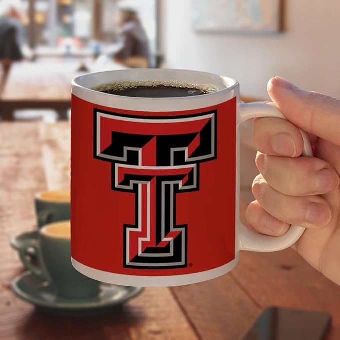 Texas Tech University Raiders Logo Ceramic Coffee Mug, Novelty Gift Mugs for Coffee, Tea and Hot Drinks, 11oz, White
