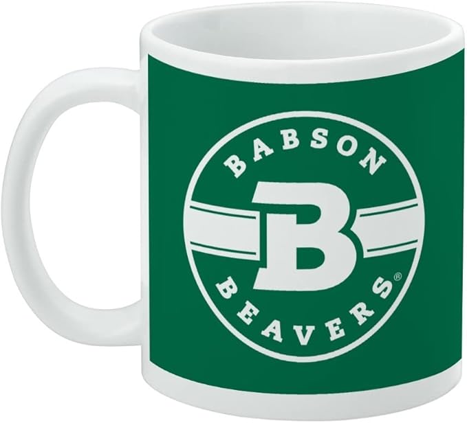 Babson College Beavers Logo Ceramic Coffee Mug, Novelty Gift Mugs for Coffee, Tea and Hot Drinks, 11oz, White