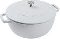 Staub Cast Iron Essential French Oven, Dutch Oven, 5-quart, serves 5-6, Made in France - White