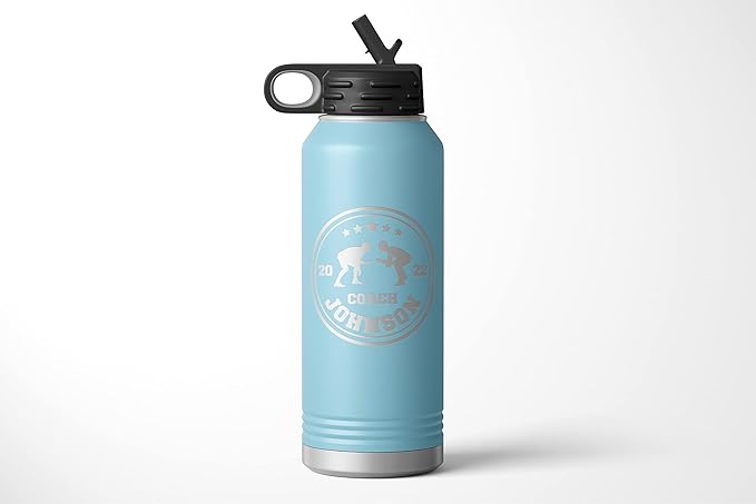 Wrestling Coach gifts, Tumbler, Coach tumbler, Wrestling gifts, Coach Beer glass, Coach gift, Coach gifts, Wrestling Coach (Wrestling Circle, Sky Blue, 32oz Water Bottle)