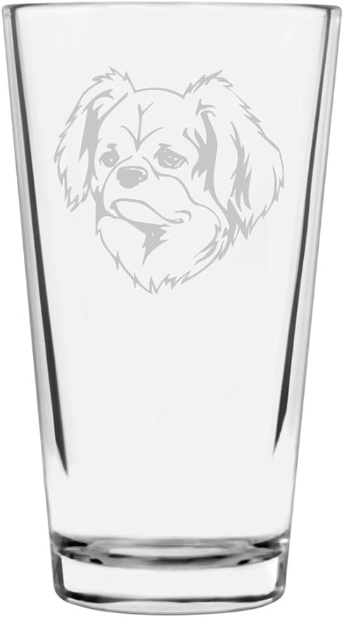 Tibetan Spaniel Custom Personalized Dog Themed Etched All Purpose 16oz Pint Glass