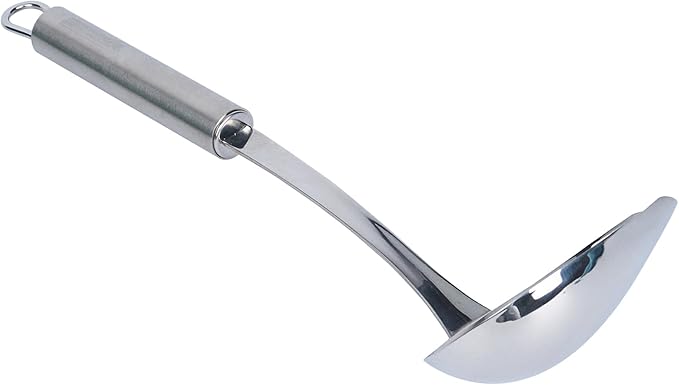 Ladle 1 Pack 2.5 oz Ergonomic Handle Serving Ladle with Pour Spout Precision Pouring Durable Stainless Steel Silver Utensil For Soups, Gravies, Buffet Use