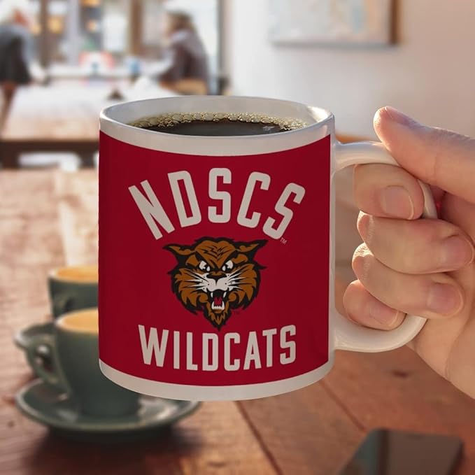 North Dakota State College of Science Wildcats Logo Ceramic Coffee Mug, Novelty Gift Mugs for Coffee, Tea and Hot Drinks, 11oz, White