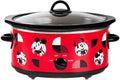 Uncanny Brands Disney Mickey and Minnie Mouse 5-Quart Slow Cooker – Officially Licensed, Removable Stoneware, Adjustable Temperature, Easy-Clean Design