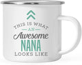 Andaz Press 11oz. Stainless Steel Campfire Coffee Mug Gift, This is What an Awesome Nana Looks Like, 1-Pack, Birthday Gift Ideas Coworker Him Her, Includes Gift Box