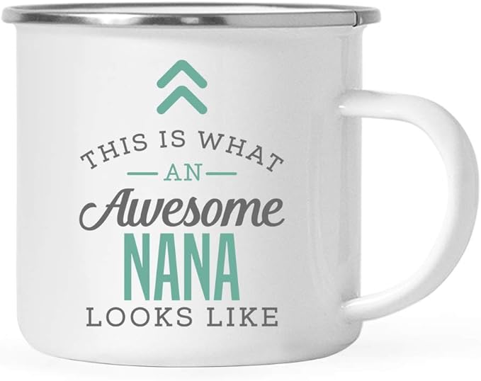Andaz Press 11oz. Stainless Steel Campfire Coffee Mug Gift, This is What an Awesome Nana Looks Like, 1-Pack, Birthday Gift Ideas Coworker Him Her, Includes Gift Box