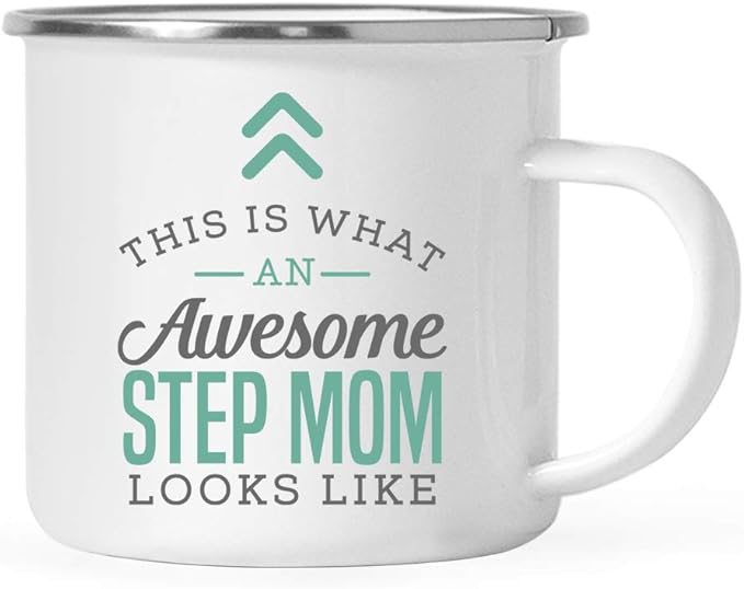Andaz Press 11oz. Stainless Steel Campfire Coffee Mug Gift, This is What an Awesome Step Mom Looks Like, 1-Pack, Birthday Gift Ideas Coworker Him Her, Includes Gift Box