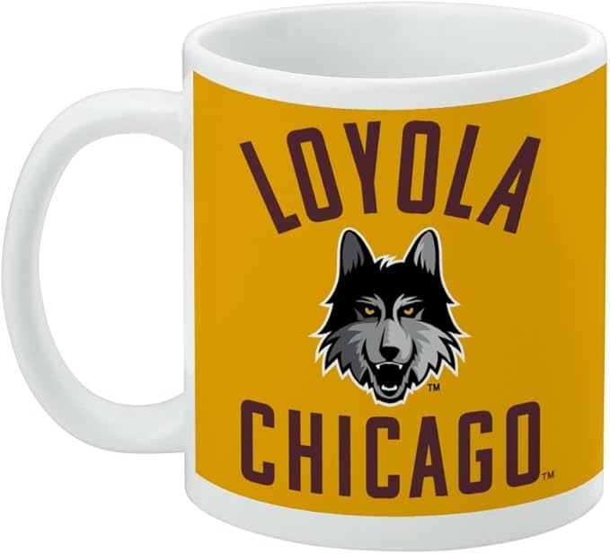 Loyola University Chicago Ramblers Ceramic Coffee Mug, Novelty Gift Mugs for Coffee, Tea and Hot Drinks, 11oz, White