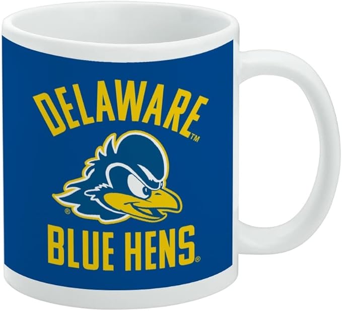 Delaware Fightin Blue Hen Ceramic Coffee Mug, Novelty Gift Mugs for Coffee, Tea and Hot Drinks, 11oz, White