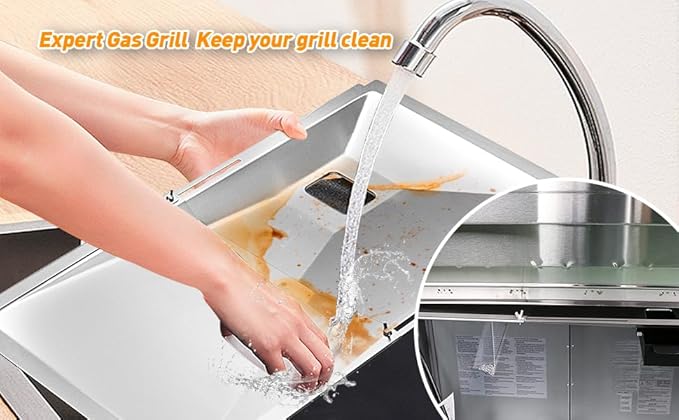 Drip Pan fits Nexgrill Parts, Adjustable with Drip Tray Suitable for Dyna Glo, Kenmore BHG, Grill Master, Backyard, Universal Drip Tray for 3/4/5 Burner,Grease Tray for Charbroil Expert Gas Grill
